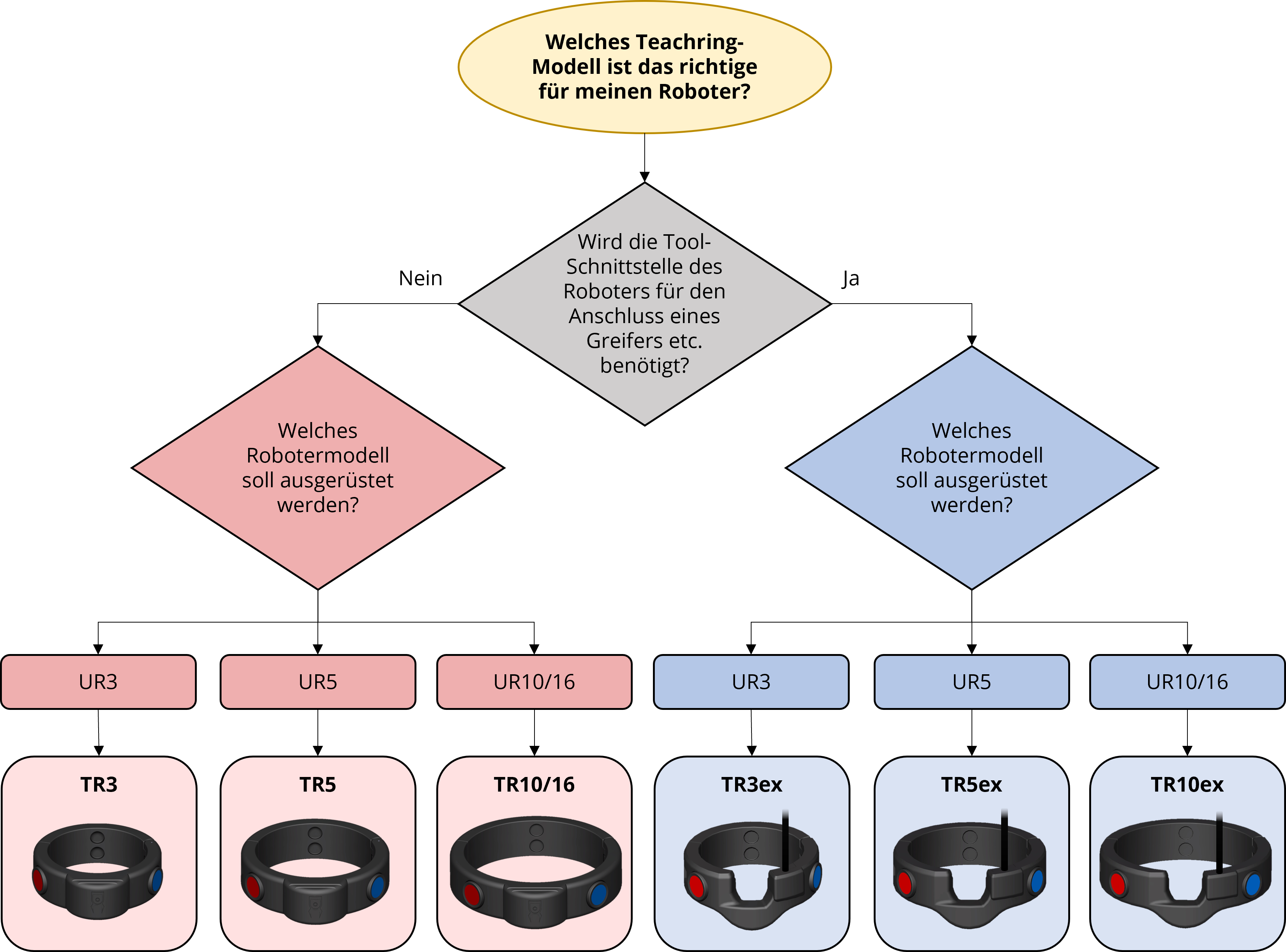 Ein Flussdiagramm zur Bestimmung des passenden Teachring Modells.